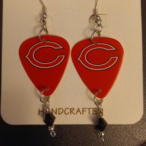 2 PAIRS OF. CHICAGO BEARS GUITAR PICK EARRINGS
